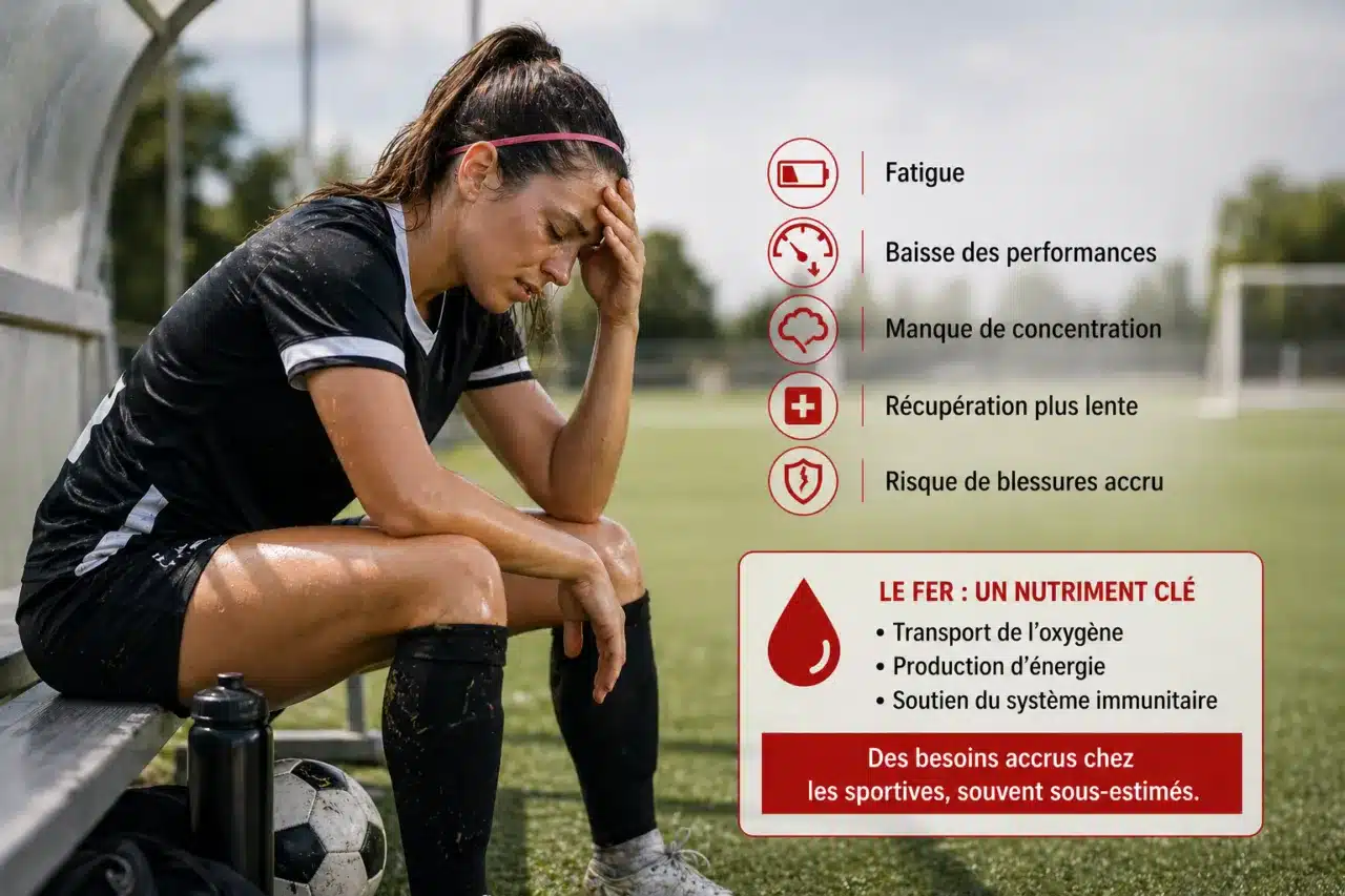 Carence en fer chez la footballeuse