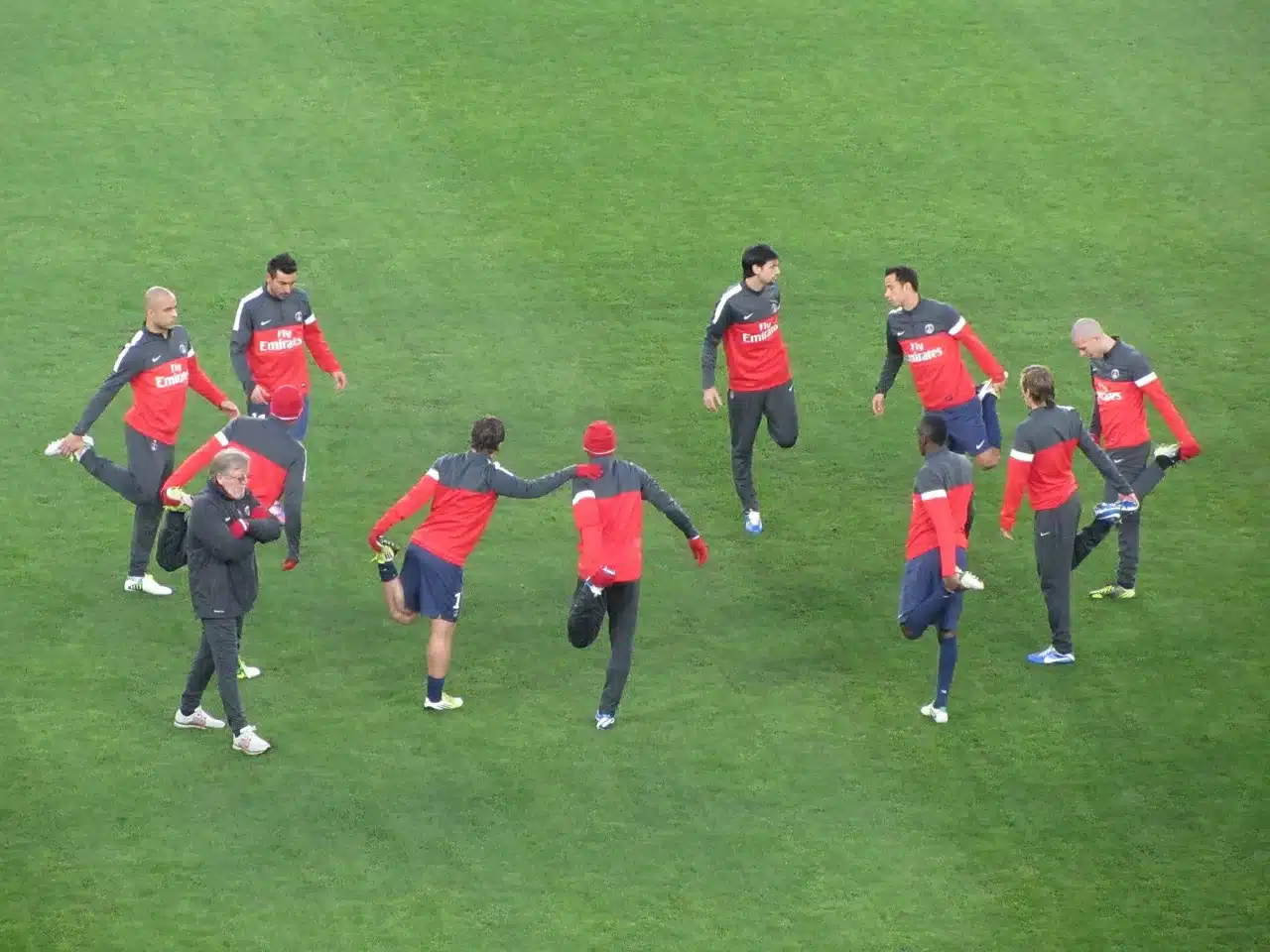 PSG-Rennes 2012-2013 échauffement crédits Pierre-Yves Beaudouin