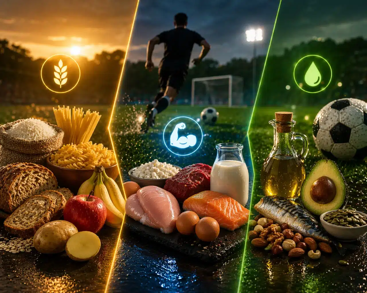 glucides protéines lipides pour la performance au football