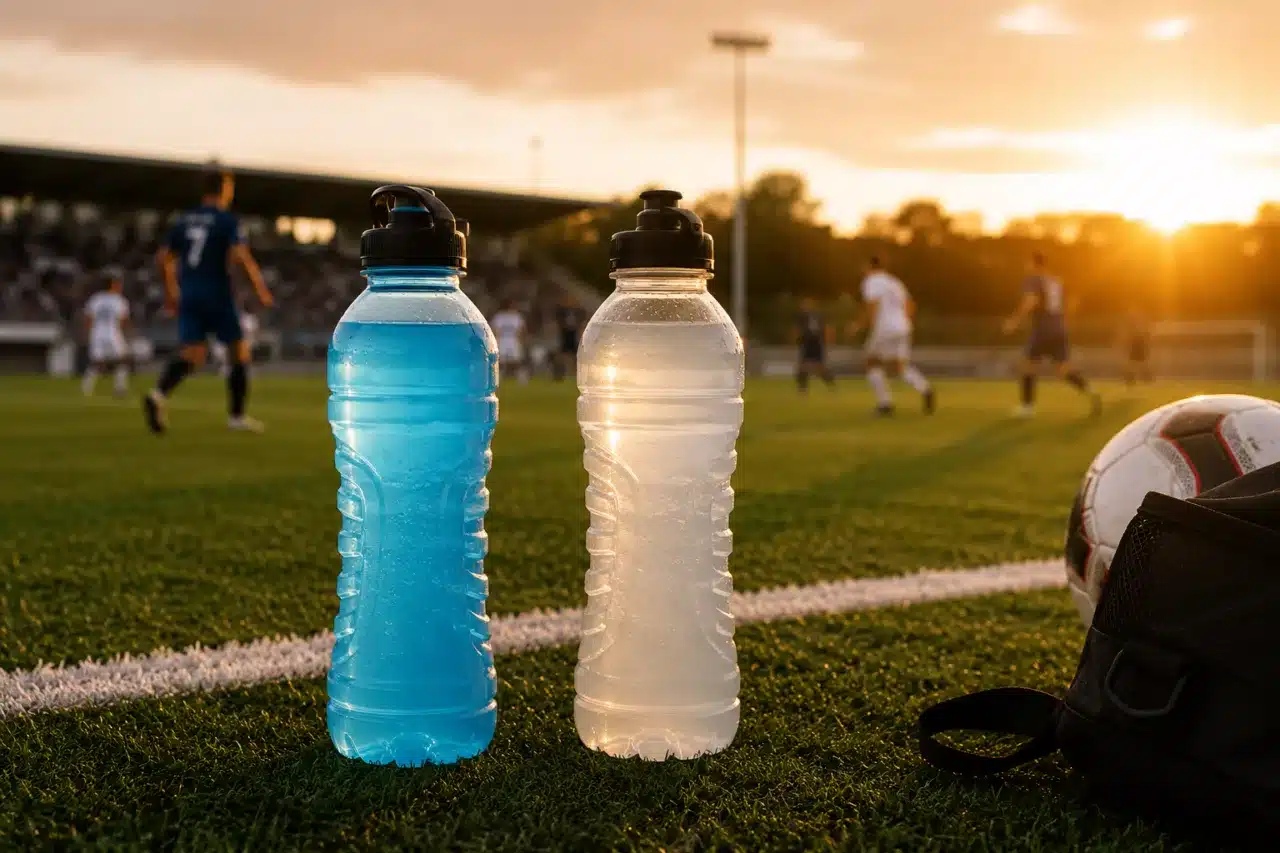 boisson isotonique ou boisson électrolytique pour footballeur