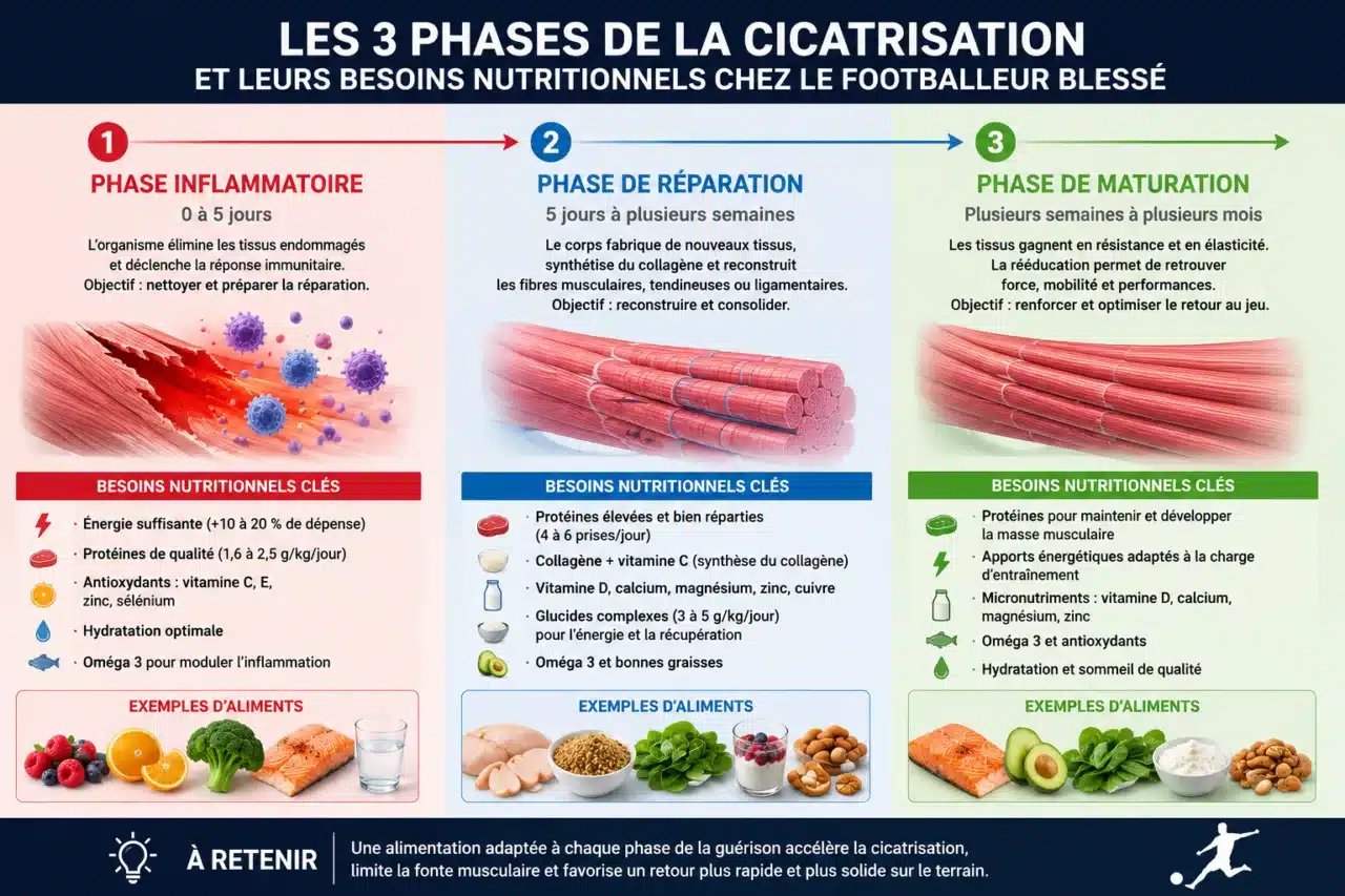Les phases de cicatrisation chez le footballeur blessé