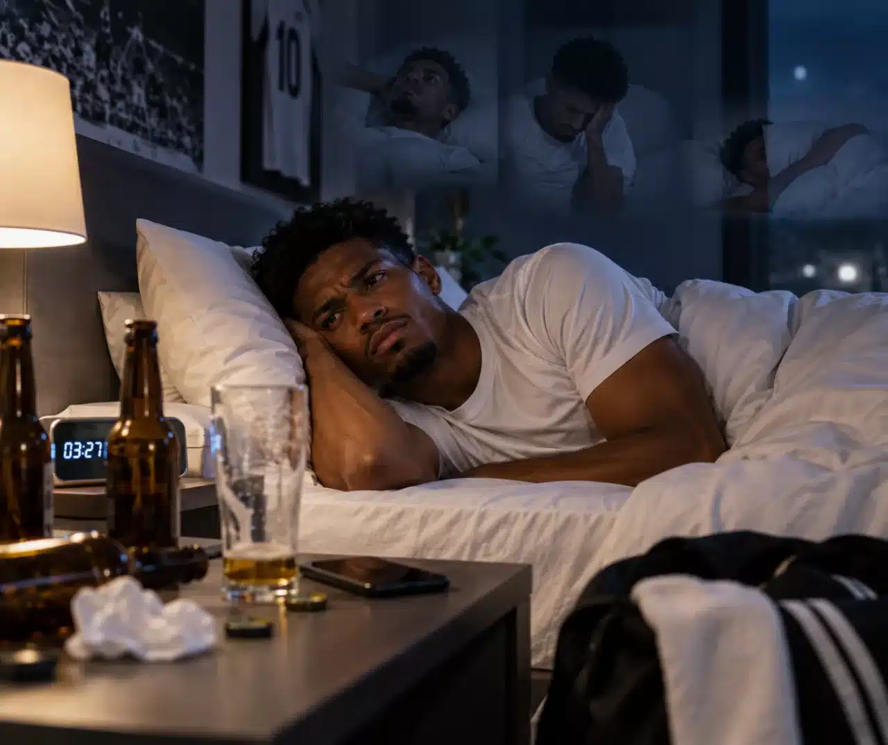 Alcool après un match et perturbation du sommeil du footballeur